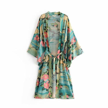 Bohemia Lotus Kimono Cover Ups-STYLEGOING