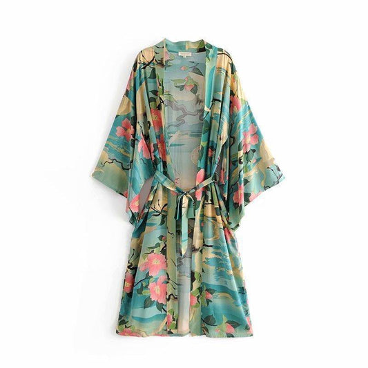 Bohemia Lotus Kimono Cover Ups-STYLEGOING