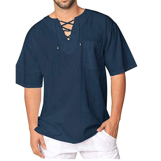 Hot Selling Linen Men Short Sleeves Shirts-STYLEGOING