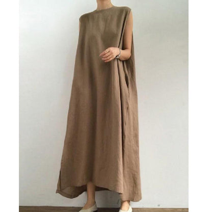Simple Loose Sleeveless Long Dress