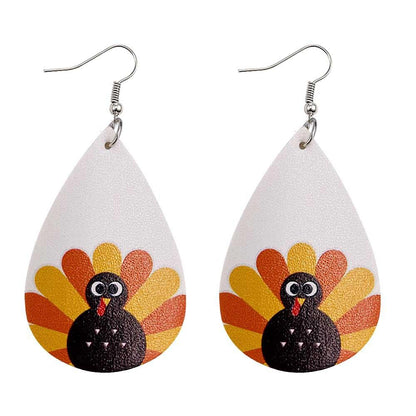 Thanksgiveing Day Pumpkin Turkey Earring 2 Sets