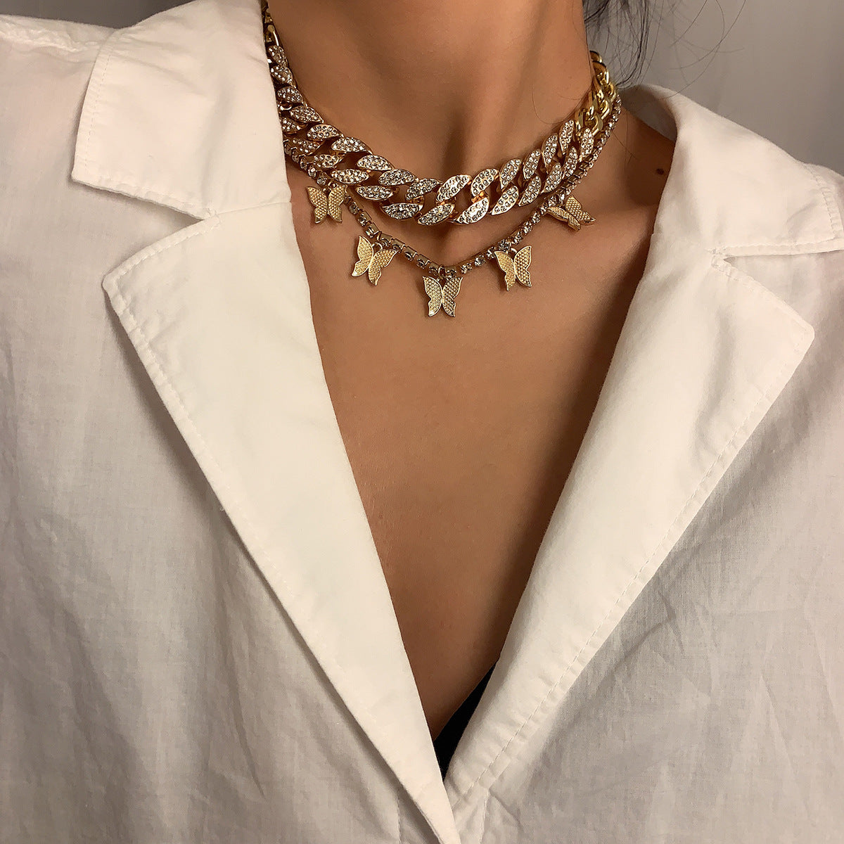 Hip Hop Punk Style Butterfly Design Necklaces for Women