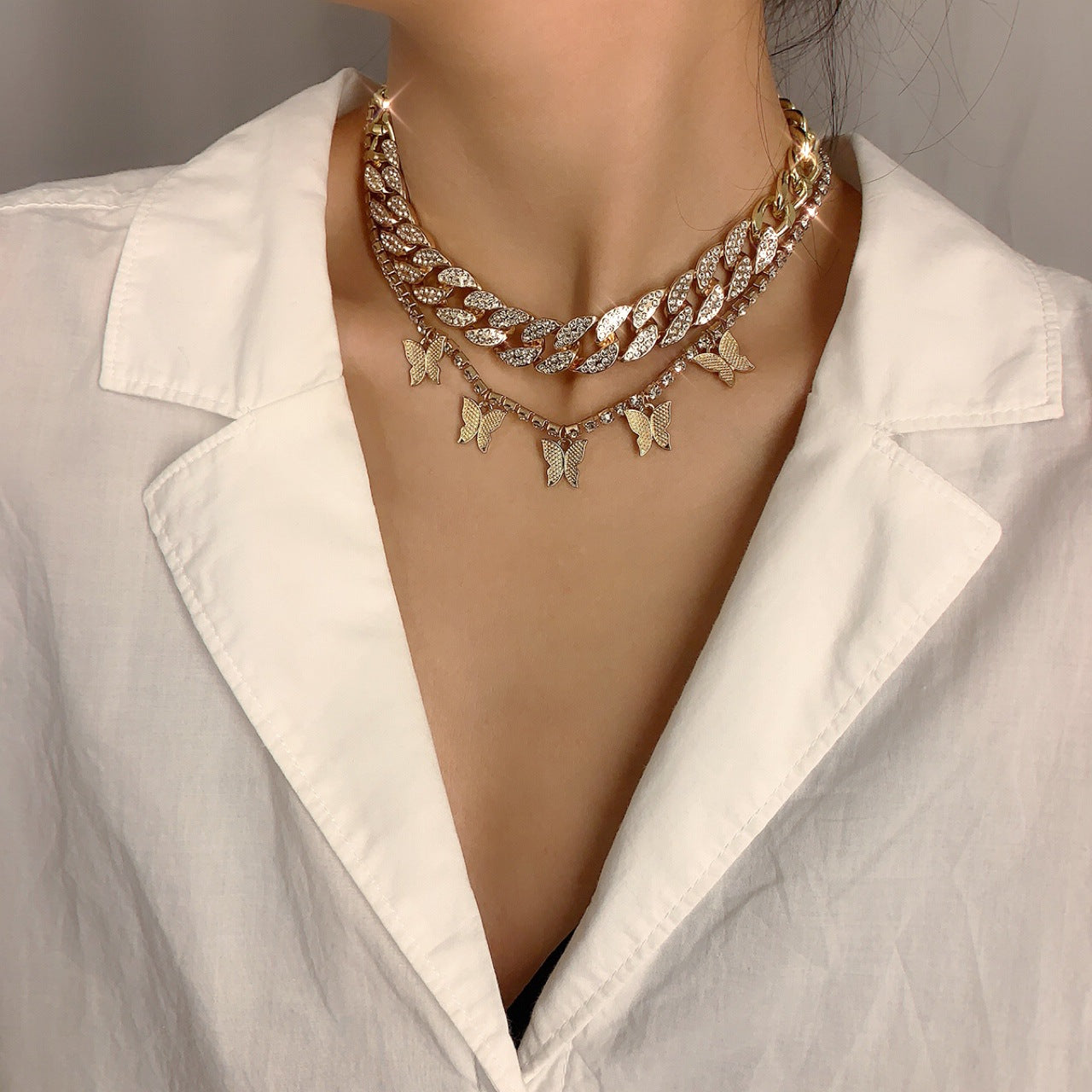 Hip Hop Punk Style Butterfly Design Necklaces for Women