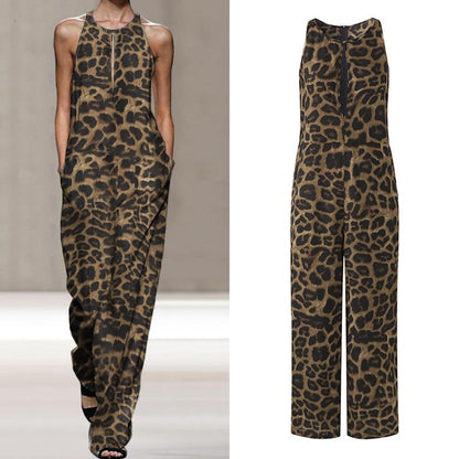 Sexy Leopard Plus Size Women Casual Rompers-STYLEGOING