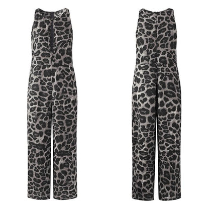 Sexy Leopard Plus Size Women Casual Rompers-STYLEGOING