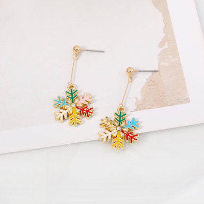 Fashion Christmas Snowflake Drop Earring for Women