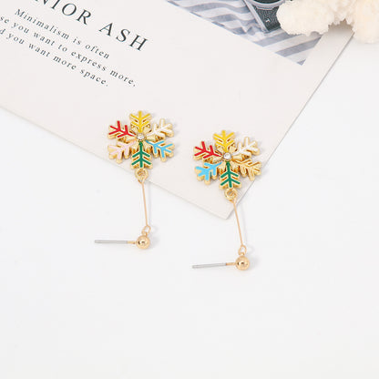 Fashion Christmas Snowflake Drop Earring for Women