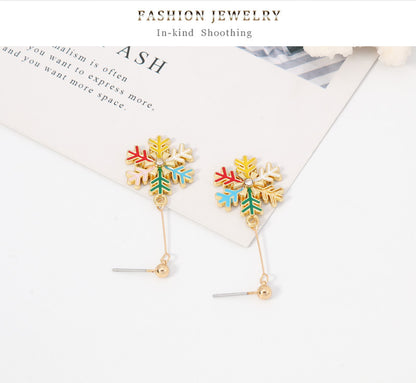 Fashion Christmas Snowflake Drop Earring for Women