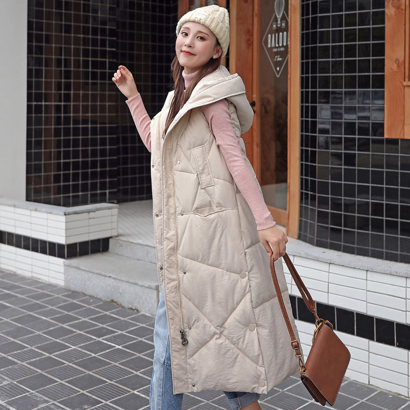 Casual Women Thicken Overknee Long Vest for Winter