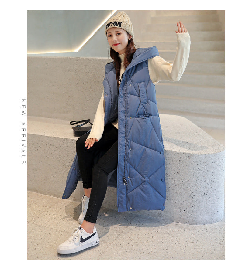 Casual Women Thicken Overknee Long Vest for Winter