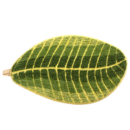 Shaped Water Absorbing Green Plantain Leaf Doormat