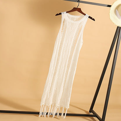 Sexy Crochet Tassels Summer Beach Cover Ups Dresses