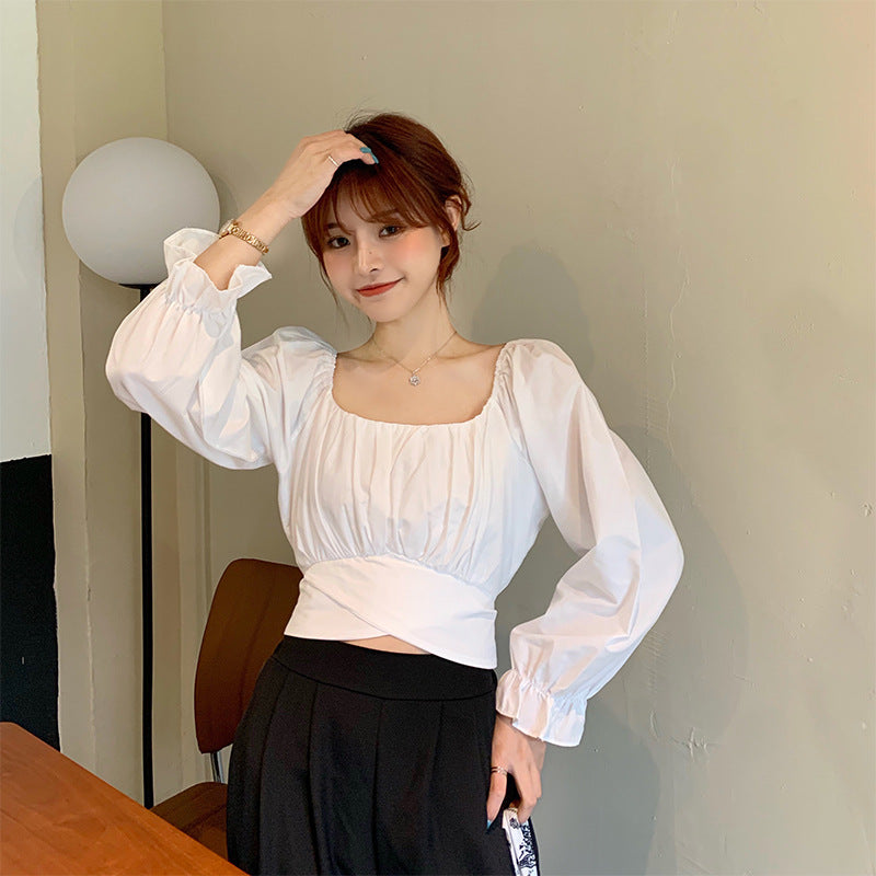Summer Square Neckline Sexy Shirts Tops