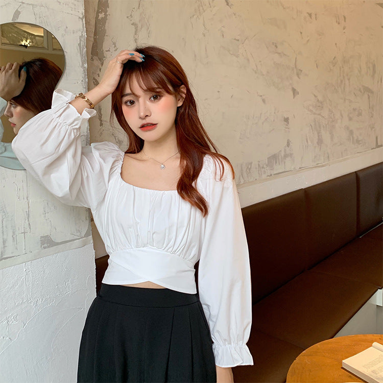 Summer Square Neckline Sexy Shirts Tops