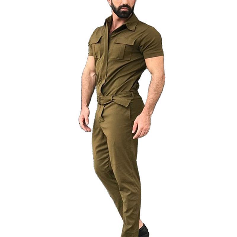 Leisure Slim Waist Overall Jumpsuits for Men-STYLEGOING
