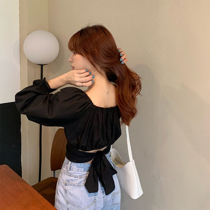 Summer Square Neckline Sexy Shirts Tops