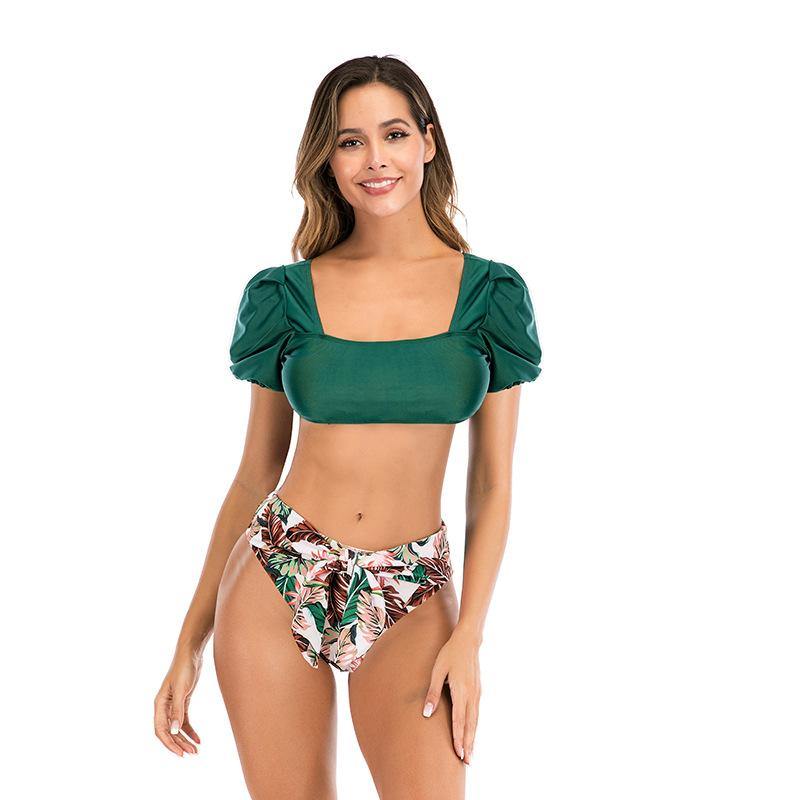 Puff Sleeves Summer Beach Swimsuits-STYLEGOING