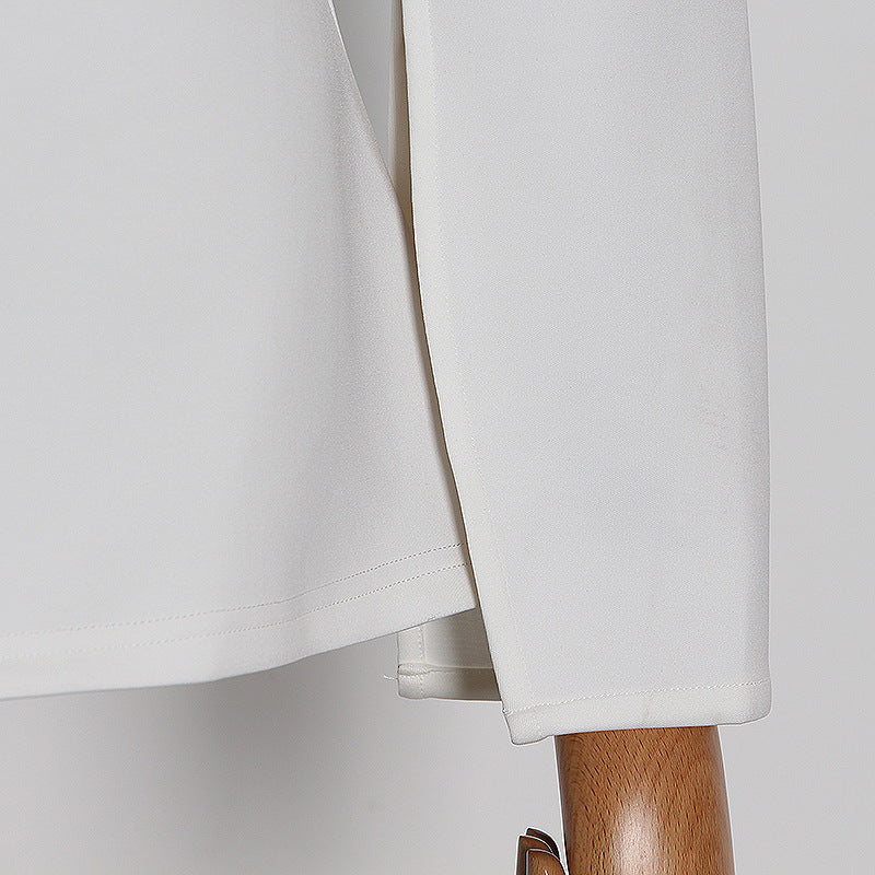 White One Shoulder Long Sleeves T Shirts for Women