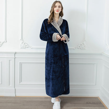 Winter Long Coral Fleece Sleepwear for Couple