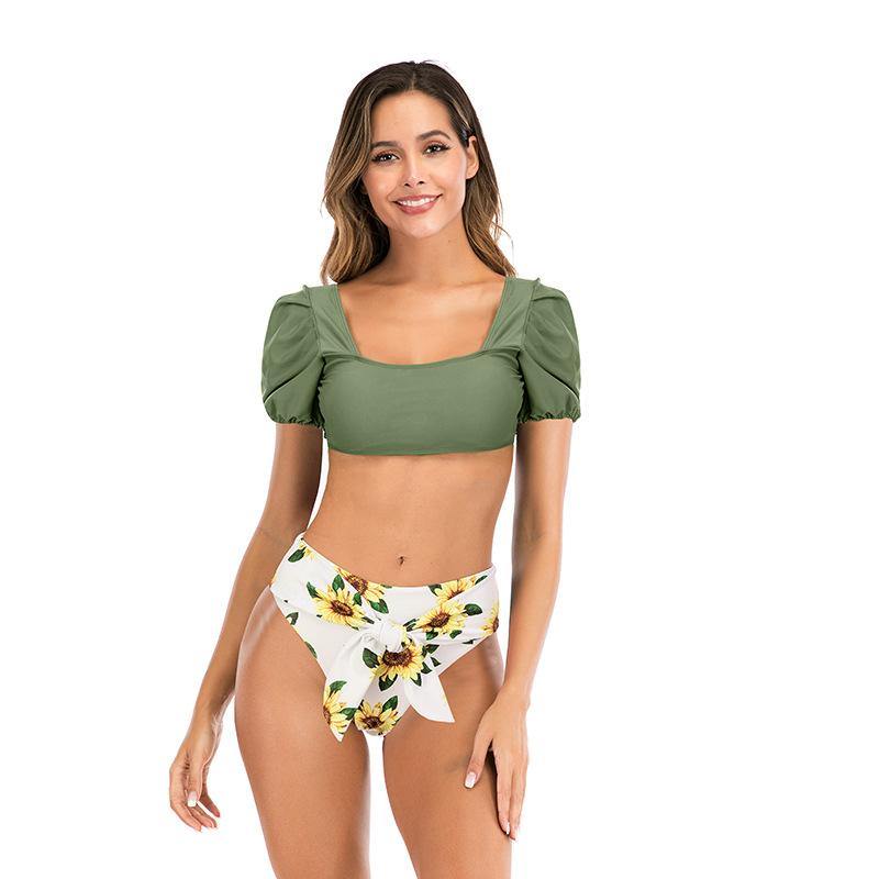 Puff Sleeves Summer Beach Swimsuits-STYLEGOING