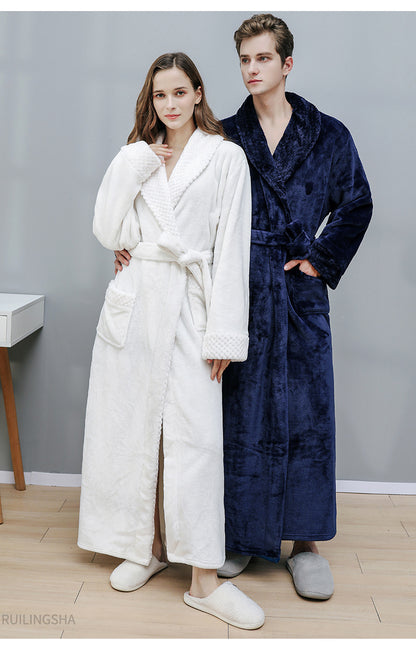 Winter Long Coral Fleece Sleepwear for Couple