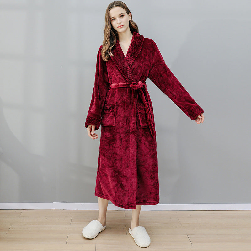 Winter Long Coral Fleece Sleepwear for Couple