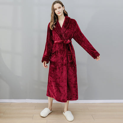 Winter Long Coral Fleece Sleepwear for Couple