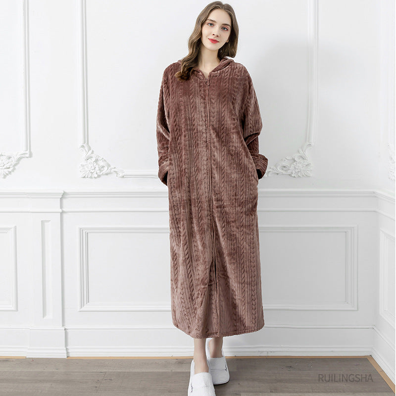 Winter Long Coral Fleece Sleepwear for Couple