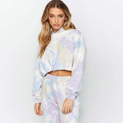 Casual Dyed Sports Two Pieces Outfits for Women