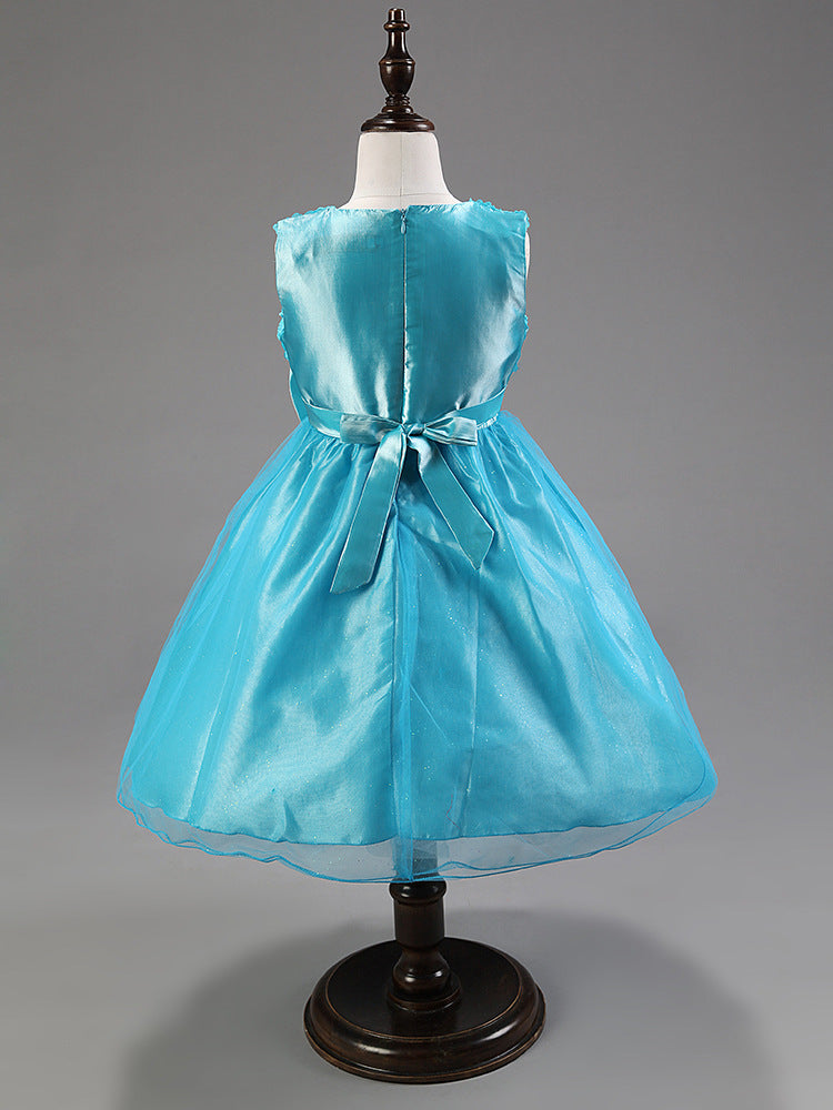 3D Rose Flower Princess Girls Dresses