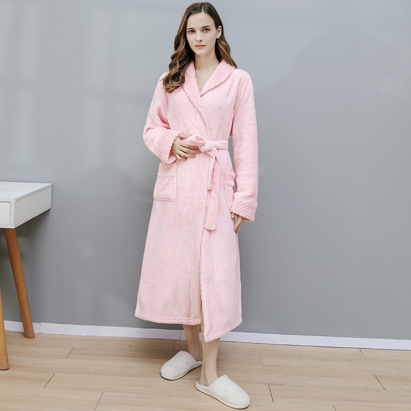 Winter Long Coral Fleece Sleepwear for Couple