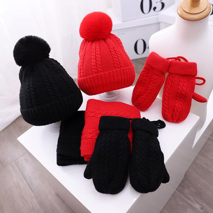 Kids Winter Kitting 3pcs/Set Hats&Scarfs&Gloves