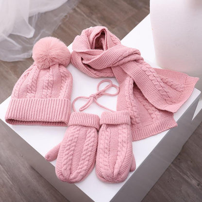 Kids Winter Kitting 3pcs/Set Hats&Scarfs&Gloves