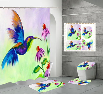 3D Flying Birds Print Fabric Shower Curtain Sets