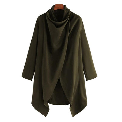Men's Street Style Punk High Neck Irregular Cape Trenchcoat-STYLEGOING