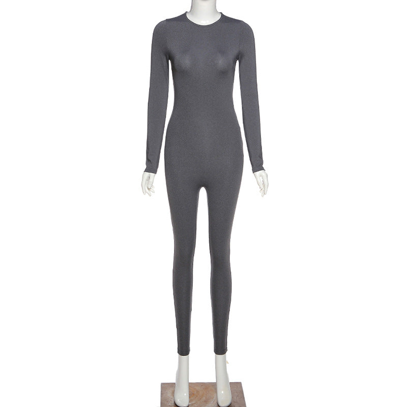 Sexy High Waist Long Sleeves Yoga Sporting Jumpsuits