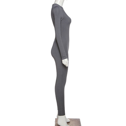 Sexy High Waist Long Sleeves Yoga Sporting Jumpsuits