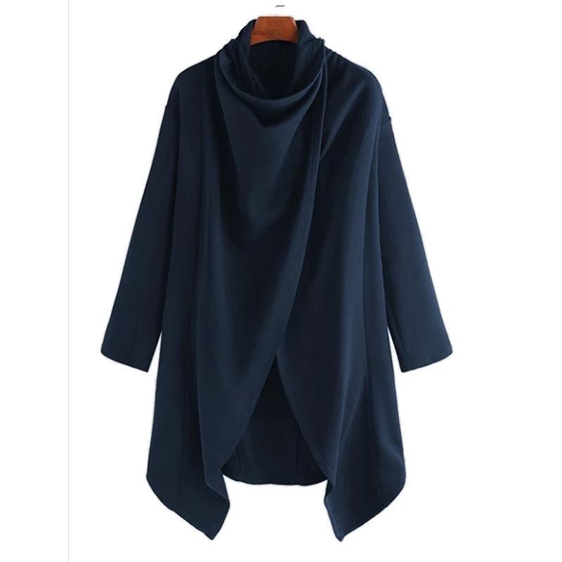 Men's Street Style Punk High Neck Irregular Cape Trenchcoat-STYLEGOING