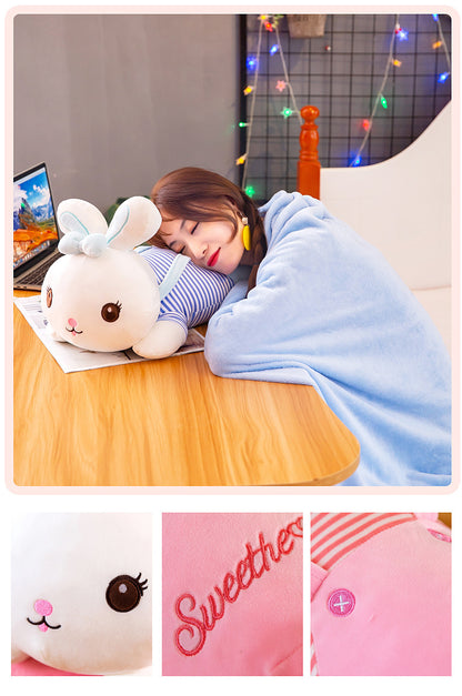 Rabbit Design Pillow and Blankets Sets