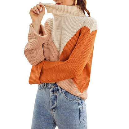 Leisure High Neck Knitting Hoodies Sweaters for Women