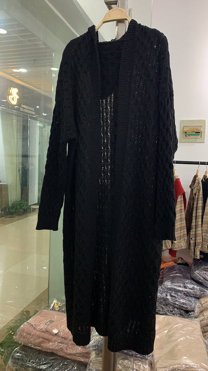 Fashion Women Knitting Long Cardigan Overcoat-STYLEGOING