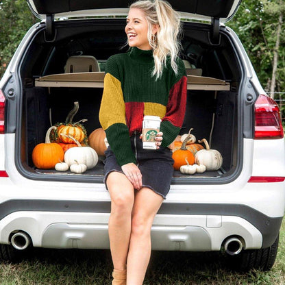 High Neck Long Sleeves Knitting Sweaters-STYLEGOING