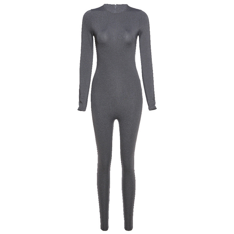 Sexy High Waist Long Sleeves Yoga Sporting Jumpsuits