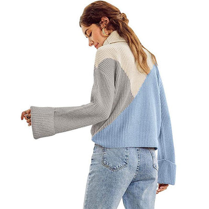Leisure High Neck Knitting Hoodies Sweaters for Women
