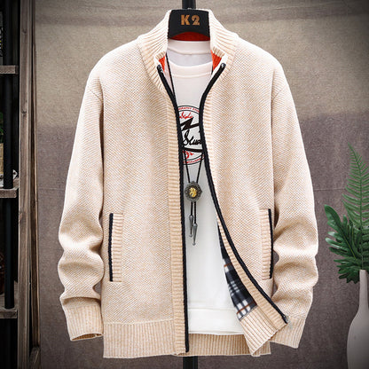 Plus Size Warm Men's Knitting Overcoat