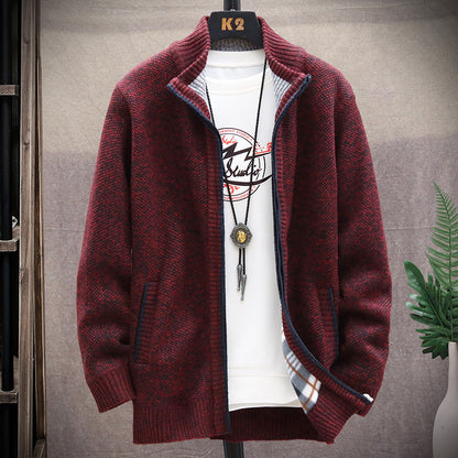 Plus Size Warm Men's Knitting Overcoat