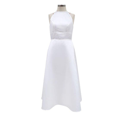 Women Halter Slim Waist Midi Dresses-STYLEGOING