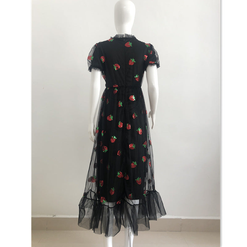 Sweet Puff Sleeves Strawberry Plus Sizes Summer Dresses