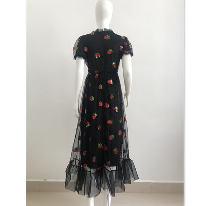 Sweet Puff Sleeves Strawberry Plus Sizes Summer Dresses
