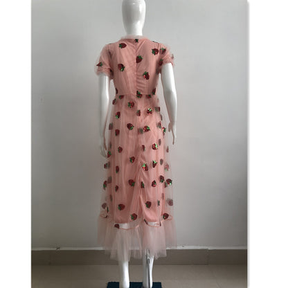 Sweet Puff Sleeves Strawberry Plus Sizes Summer Dresses